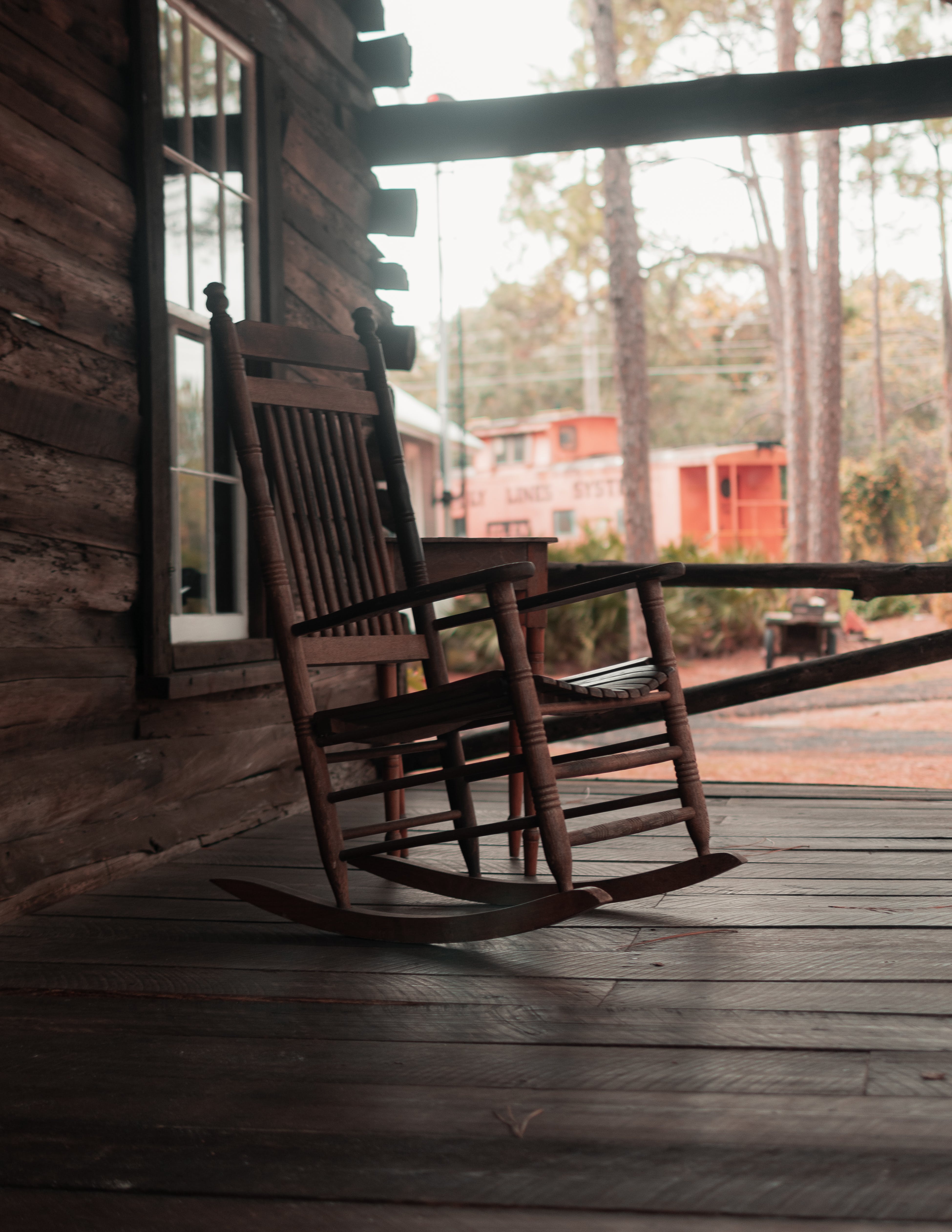 Distressed woman in rocking chair